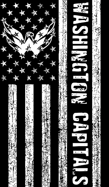 Washington Capitals Black And White American Flag logo iron on paper